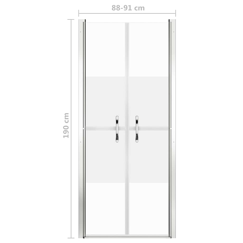 148789 vidaXL Shower Door Half Frosted ESG 91x190 cm