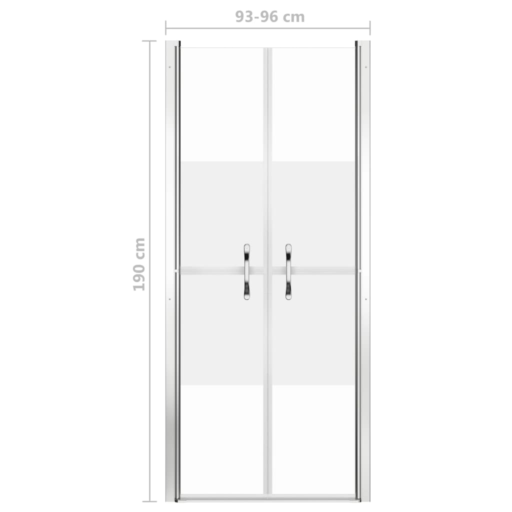 148790 vidaXL Shower Door Half Frosted ESG 96x190 cm
