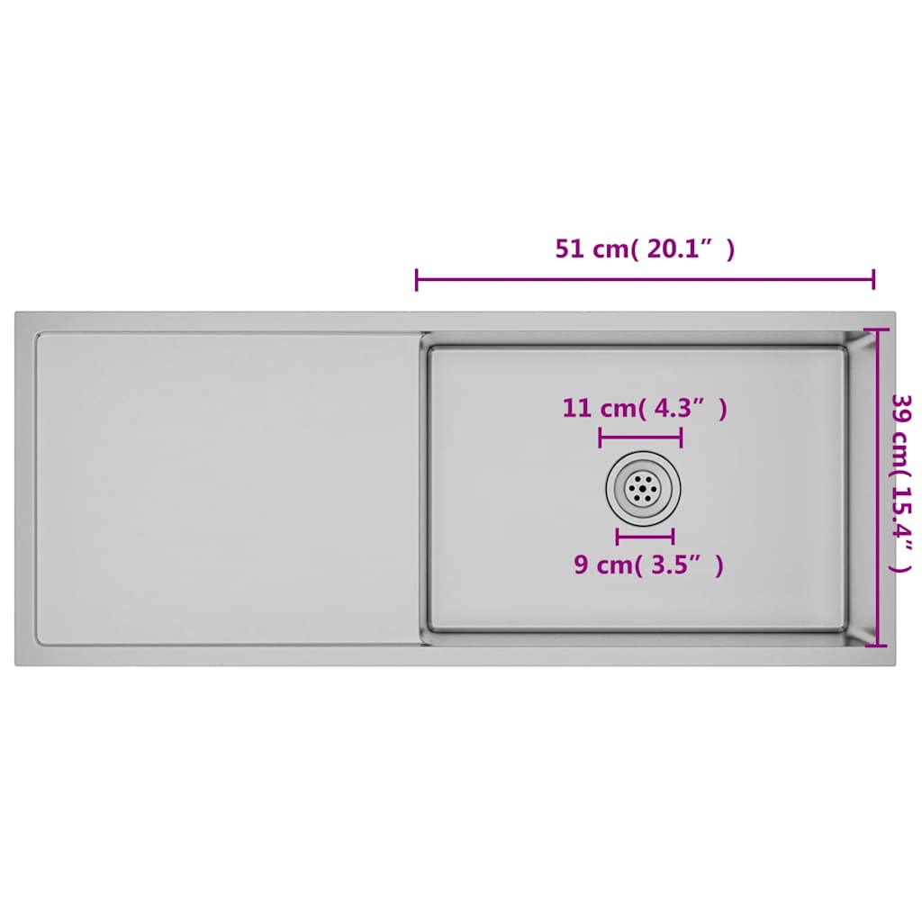 Handmade Kitchen Sink Stainless Steel