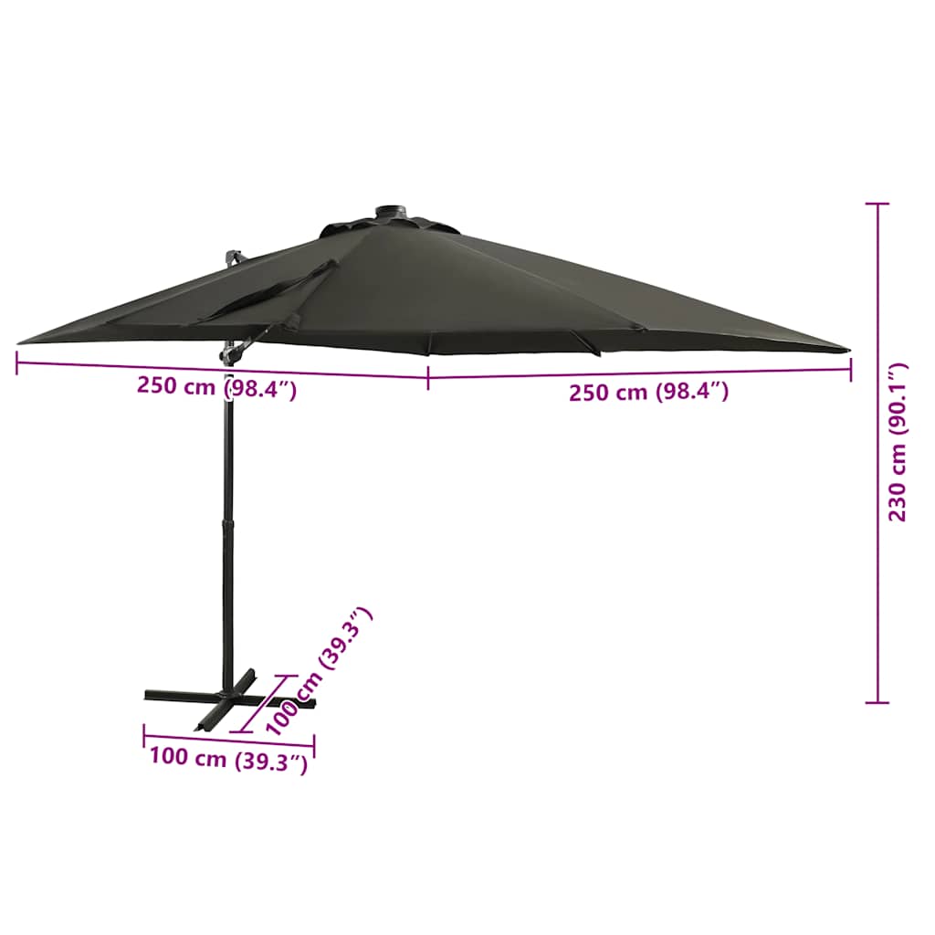 Cantilever Garden Parasol | Anthracite | Polyester fabric, aluminium pole