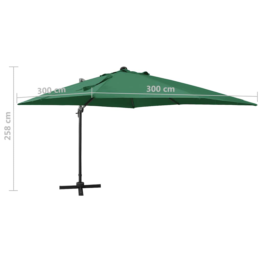 Cantilever Garden Parasol | Green | Polyester | Large | Rotatable