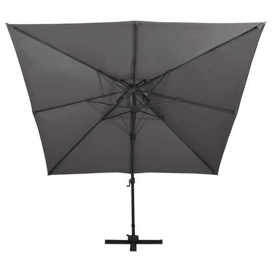 Cantilever Garden Parasol with Double Top 300x300 cm Anthracite Cantilever Garden Parasol with Double Top 300x300 cm Anthracite