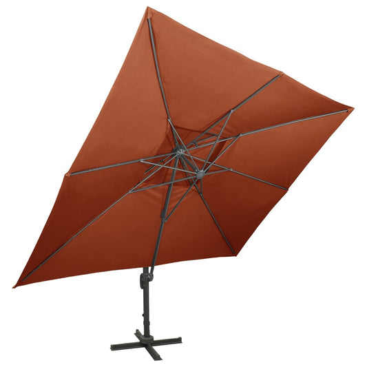 Cantilever Garden Parasol with Double Top Terracotta 400x300 cm Cantilever Garden Parasol with Double Top Terracotta 400x300 cm