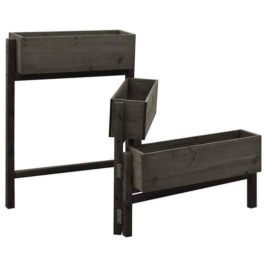 Garden Folding Planter Grey 60x14x75 cm Solid Firwood Garden Folding Planter Grey 60x14x75 cm Solid Firwood