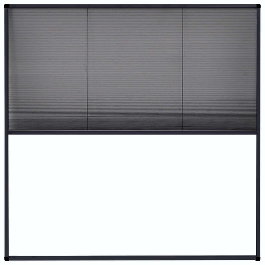 148666 vidaXL Plisse Insect Screen for Windows Aluminium Anthracite 120x120cm 148666 vidaXL Plisse Insect Screen for Windows Aluminium Anthracite 120x120cm