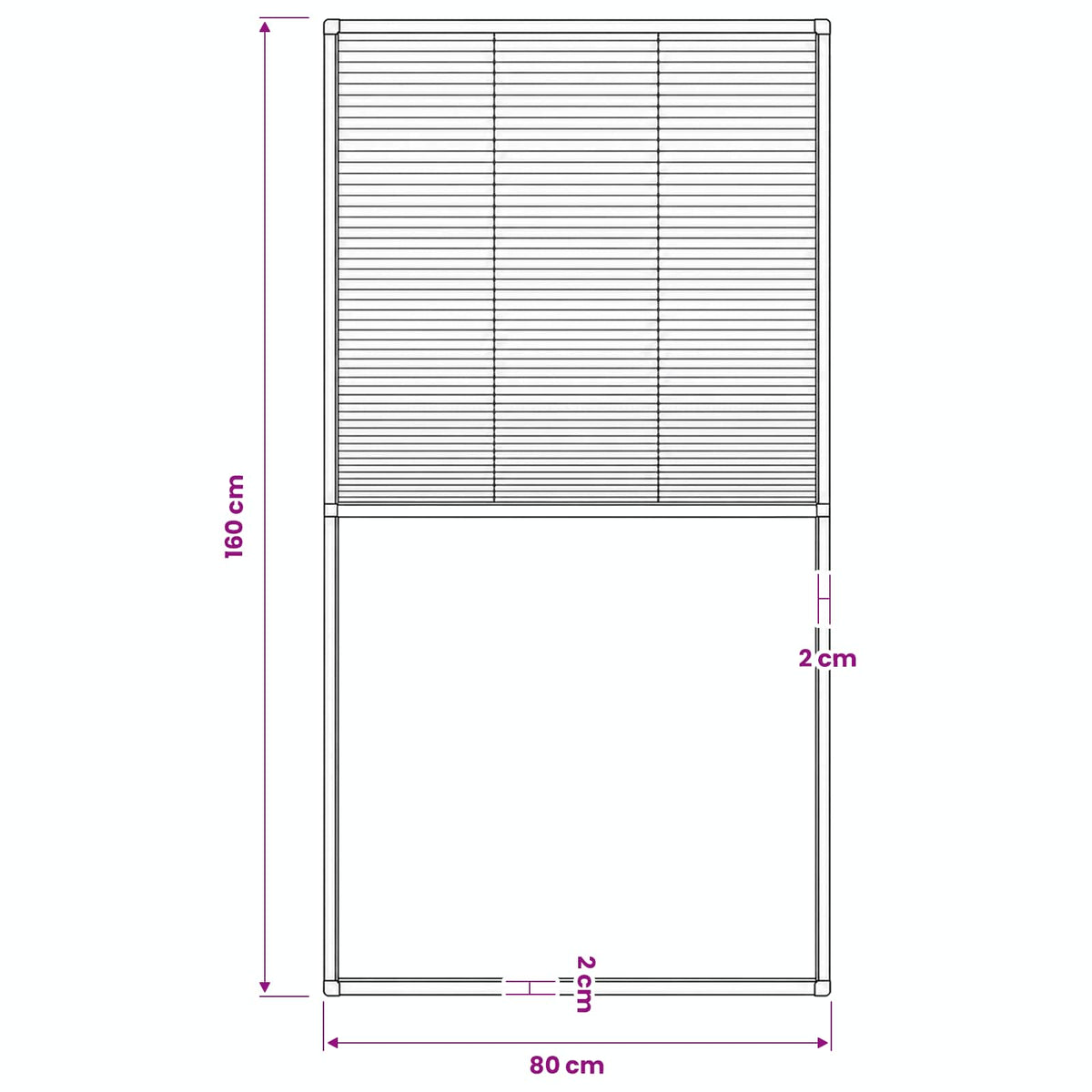148668 vidaXL Plisse Insect Screen for Windows Aluminium Anthracite 80x160cm