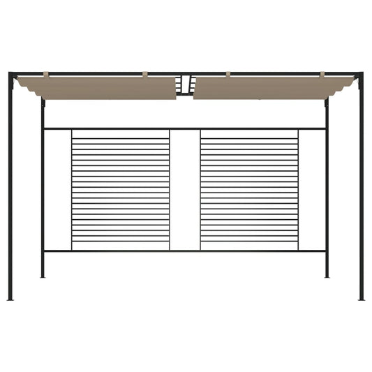 Gazebo with Retractable Roof 3x4x2,3 m Taupe 180 g/m² Gazebo with Retractable Roof 3x4x2,3 m Taupe 180 g/m²