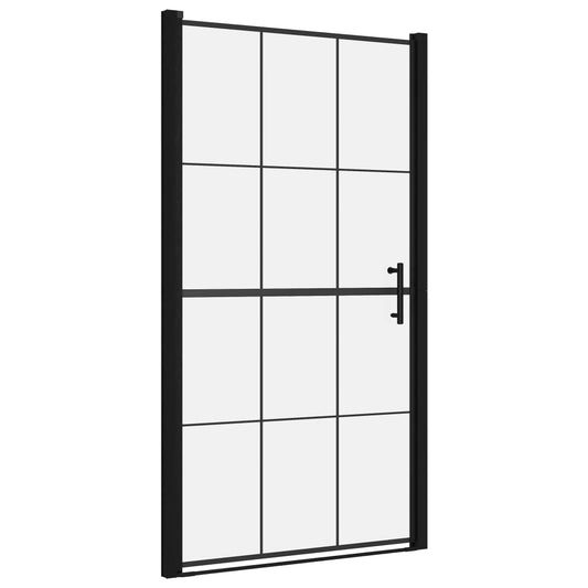 Shower Door Tempered Glass 100x178 cm Black Shower Door Tempered Glass 100x178 cm Black