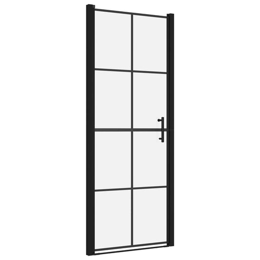 Shower Door Tempered Glass 91x195 cm Black Shower Door Tempered Glass 91x195 cm Black