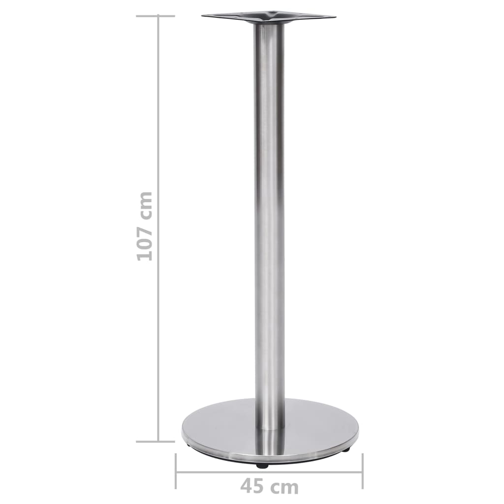 Bistro Table Leg | Silver | Stainless steel | Ø45 x 107 cm | Industrial