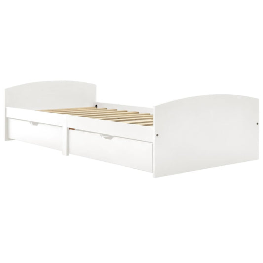 Bed Frame with 2 Drawers without Mattress White 90x200 cm Bed Frame with 2 Drawers without Mattress White 90x200 cm