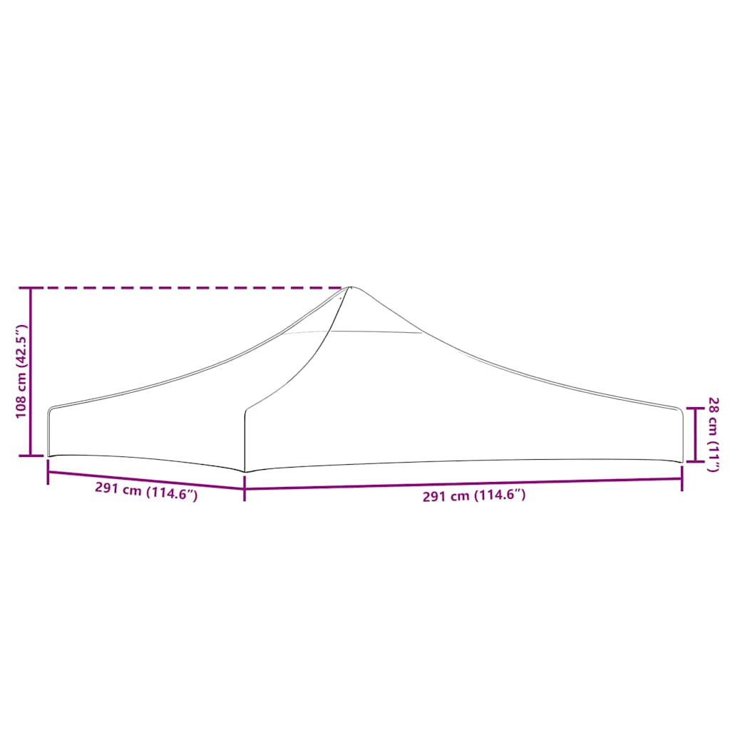 Party Tent Roof 3x3 m Orange 270 g/m²