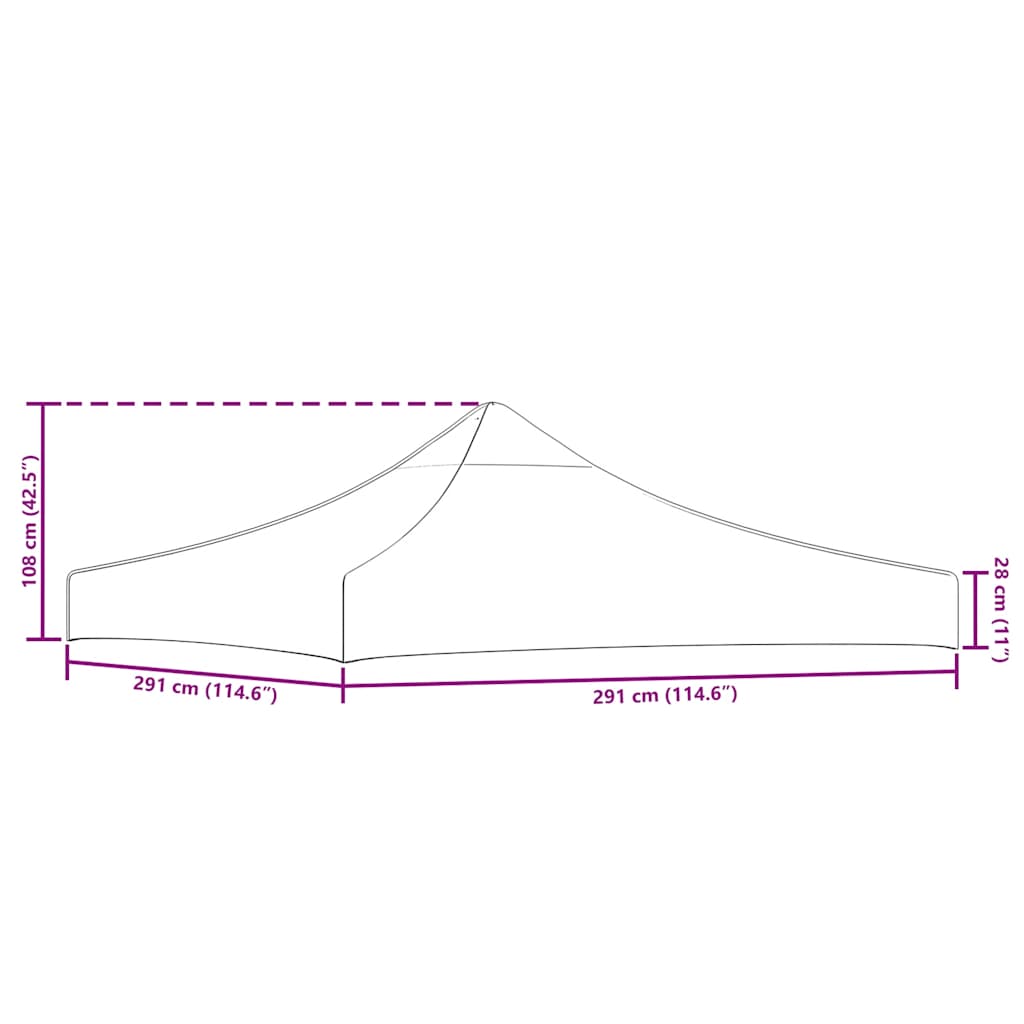 Party Tent Roof 3x3 m Burgundy 270 g/m²