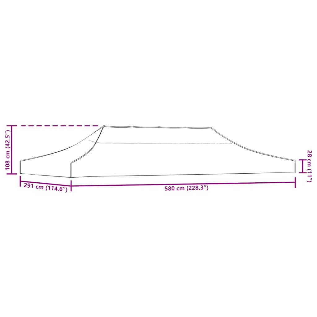Party Tent Roof 6x3 m Taupe 270 g/m²