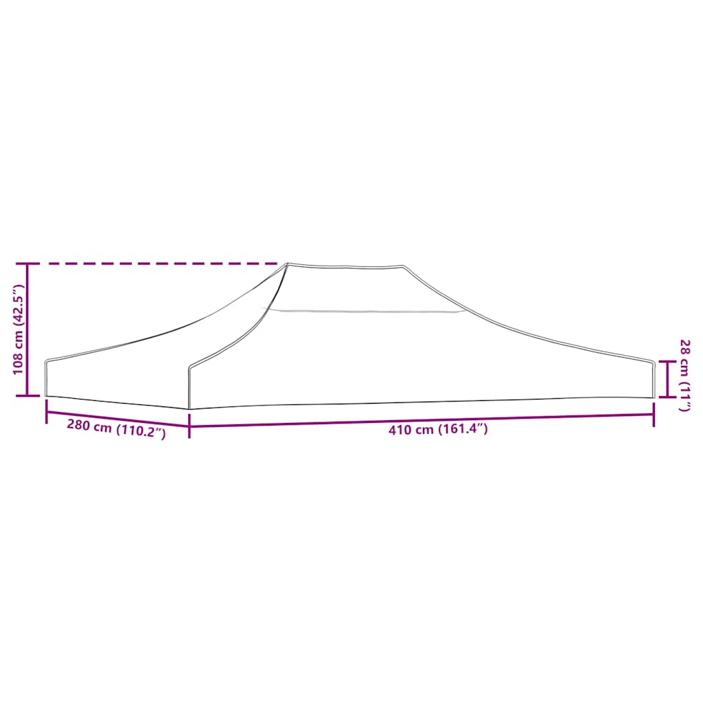 Party Tent Roof 4x3 m Cream 270 g/m²