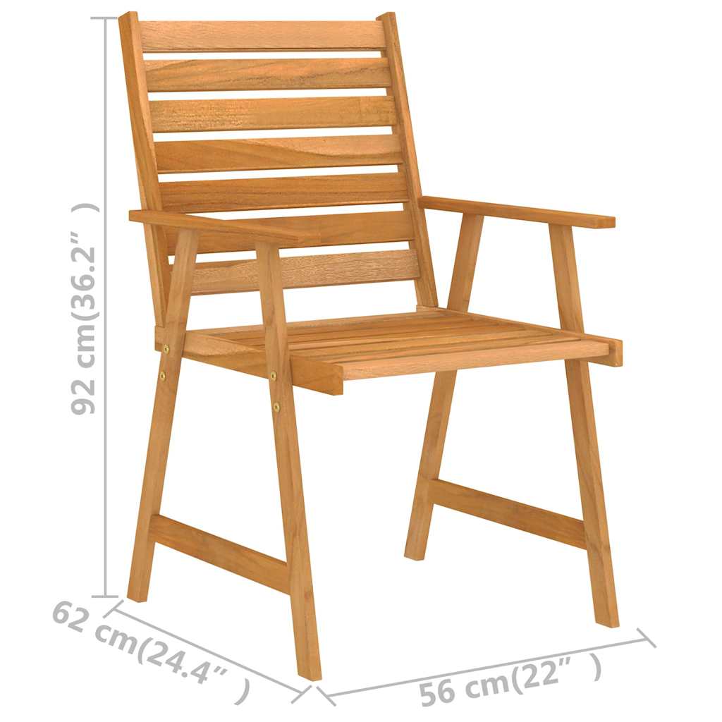Outdoor Dining Set | Rich Wood Brown | Solid Acacia Wood | Medium