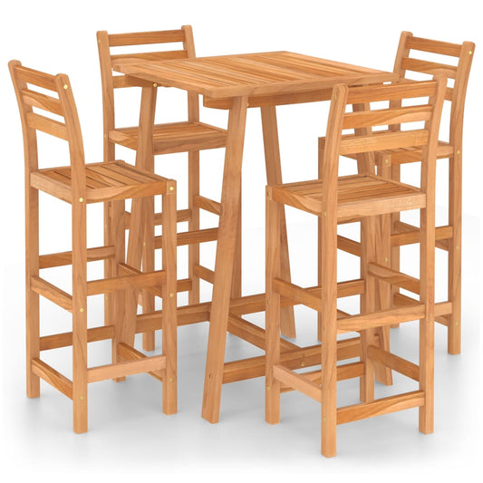 5 Piece Outdoor Bar Set Solid Acacia Wood 5 Piece Outdoor Bar Set Solid Acacia Wood