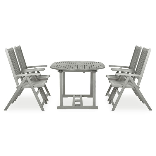 Garden Dining Set | Grey wash | Solid acacia wood | Large | Foldable Garden Dining Set | Grey wash | Solid acacia wood | Large | Foldable