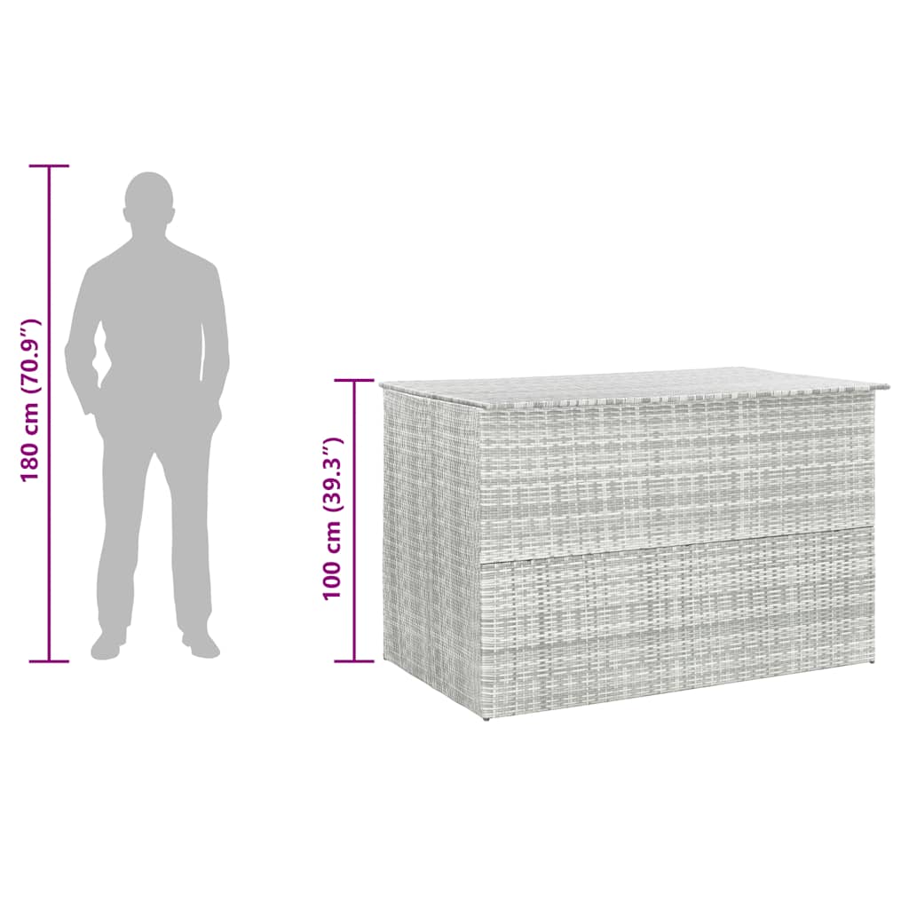Garden Storage Box Light Grey 150x100x100 cm Poly Rattan