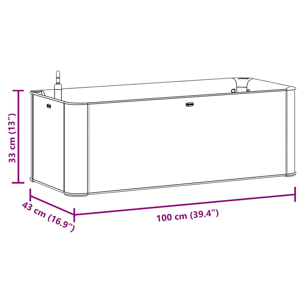 313959 vidaXL Garden Raised Bed with Self Watering System White 100x43x33 cm