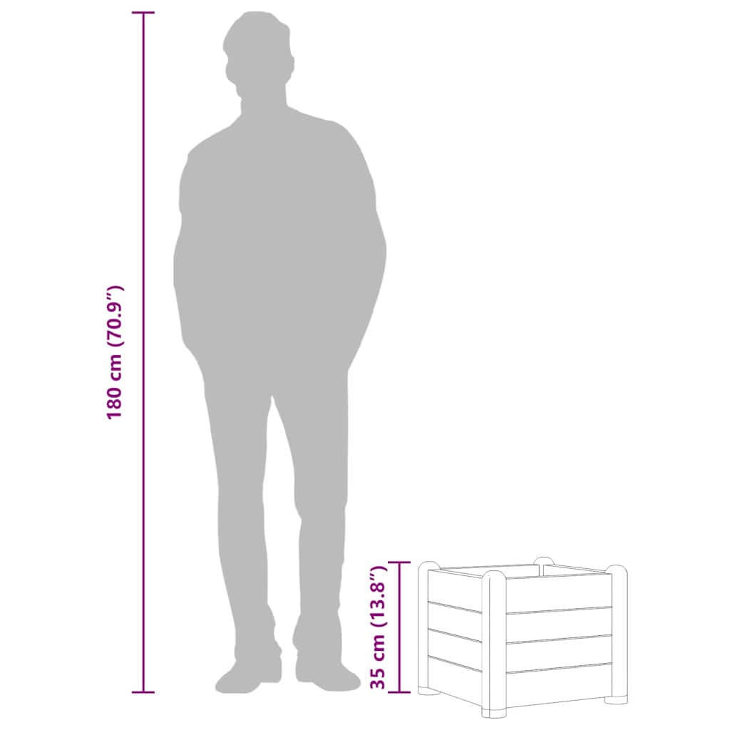 Garden Raised Bed PP Mocha 43x43x35 cm