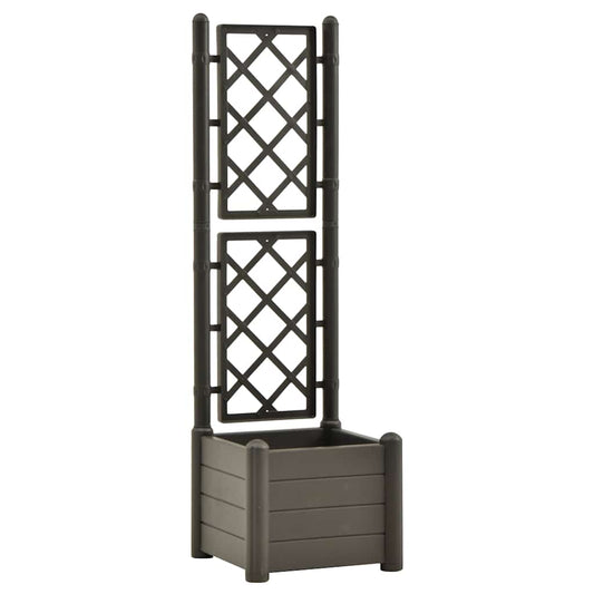 Garden Planter with Trellis 43x43x142 cm PP Anthracite Garden Planter with Trellis 43x43x142 cm PP Anthracite