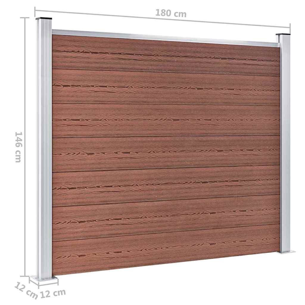 148980 vidaXL Fence Panel WPC 180x146 cm Brown