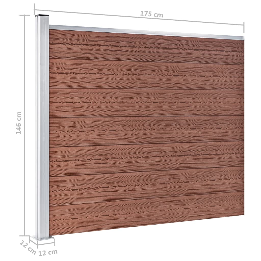 148981 vidaXL Fence Panel WPC 175x146 cm Brown