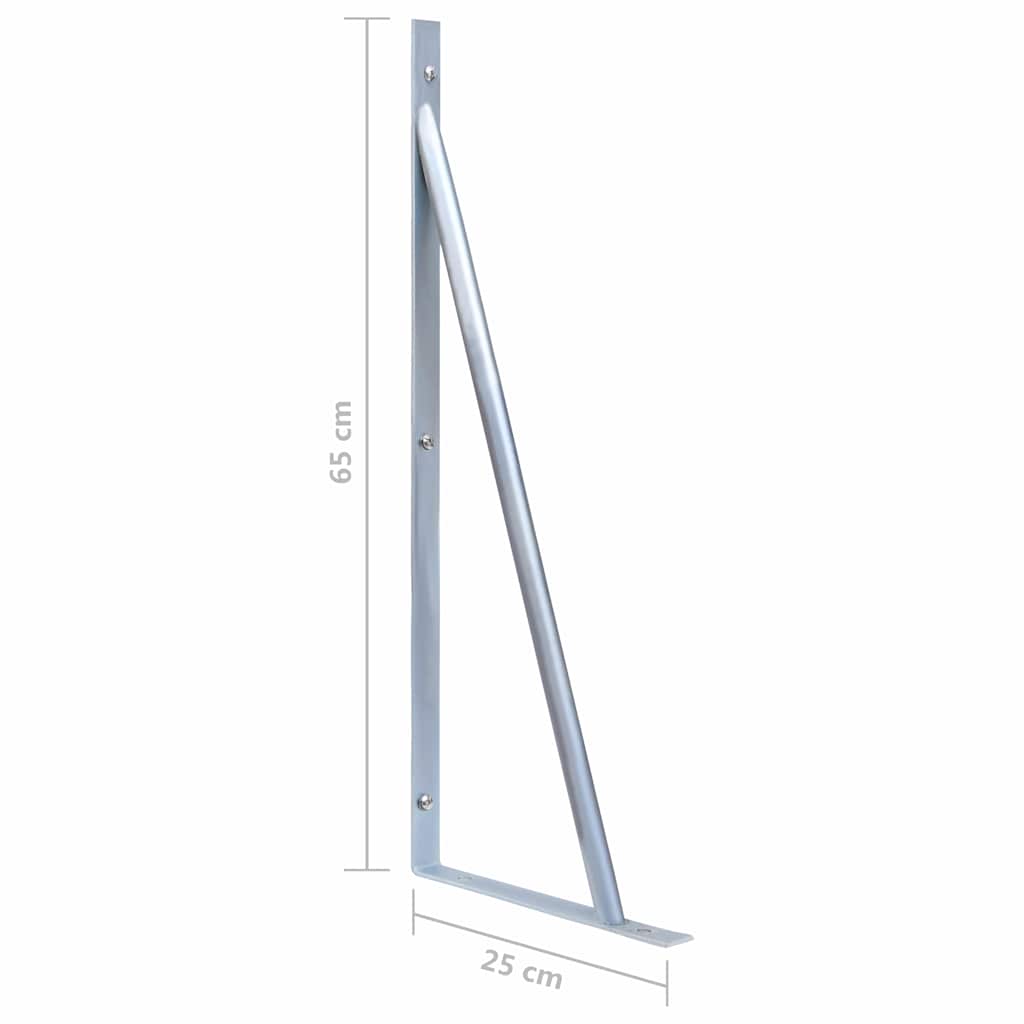 Support Brackets for Fence Post 2 pcs Galvanised Steel