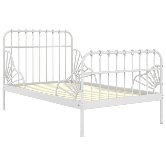 Extendable Bed Frame | White | Powder-coated metal | Single Extendable Bed Frame | White | Powder-coated metal | Single