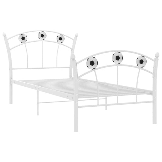 Bed Frame without Mattress White Metal 90x200 cm Bed Frame without Mattress White Metal 90x200 cm