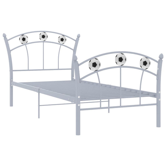 Bed Frame without Mattress Grey Metal 90x200 cm Bed Frame without Mattress Grey Metal 90x200 cm