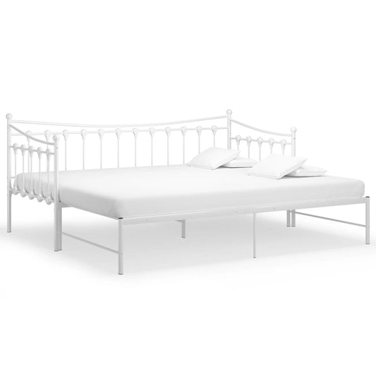 Pull-out Sofa Bed Frame without Mattress White Metal 90x200 cm Pull-out Sofa Bed Frame without Mattress White Metal 90x200 cm