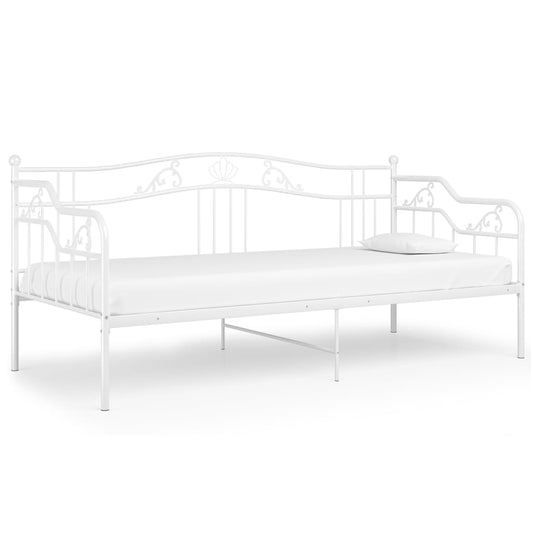 Sofa Bed Frame | White | Powder-Coated Metal | 90x200 cm Sofa Bed Frame | White | Powder-Coated Metal | 90x200 cm