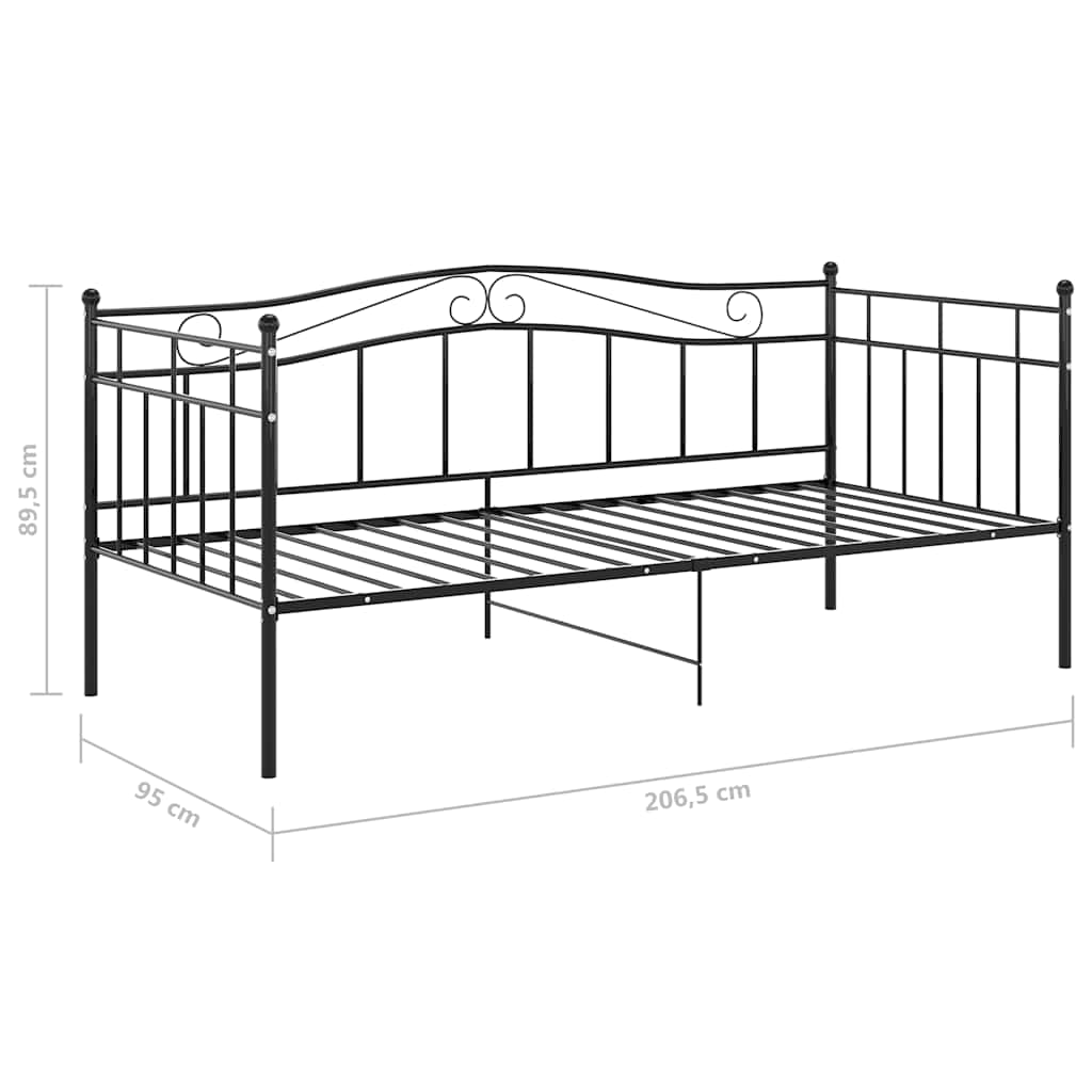 Sofa Bed Frame | Black | Powder-coated metal | Single