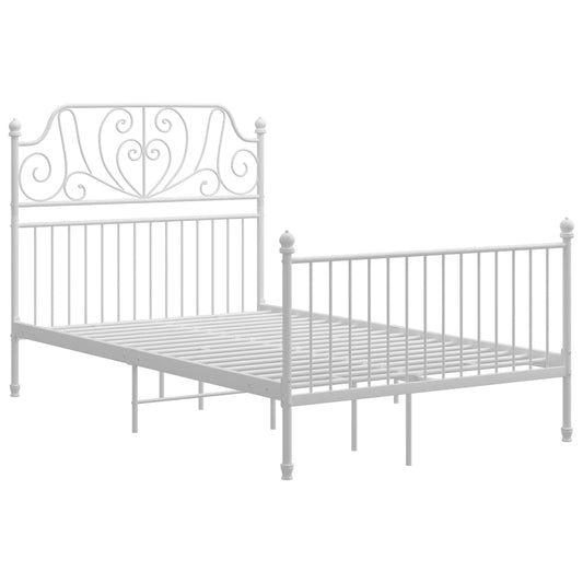 Bed Frame | White | Powder-coated metal | Double | Durable | Bed Frame Bed Frame | White | Powder-coated metal | Double | Durable | Bed Frame