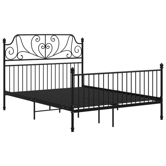 Bed Frame | Black | Powder-coated metal | Double | Durable | Bed Frame Bed Frame | Black | Powder-coated metal | Double | Durable | Bed Frame