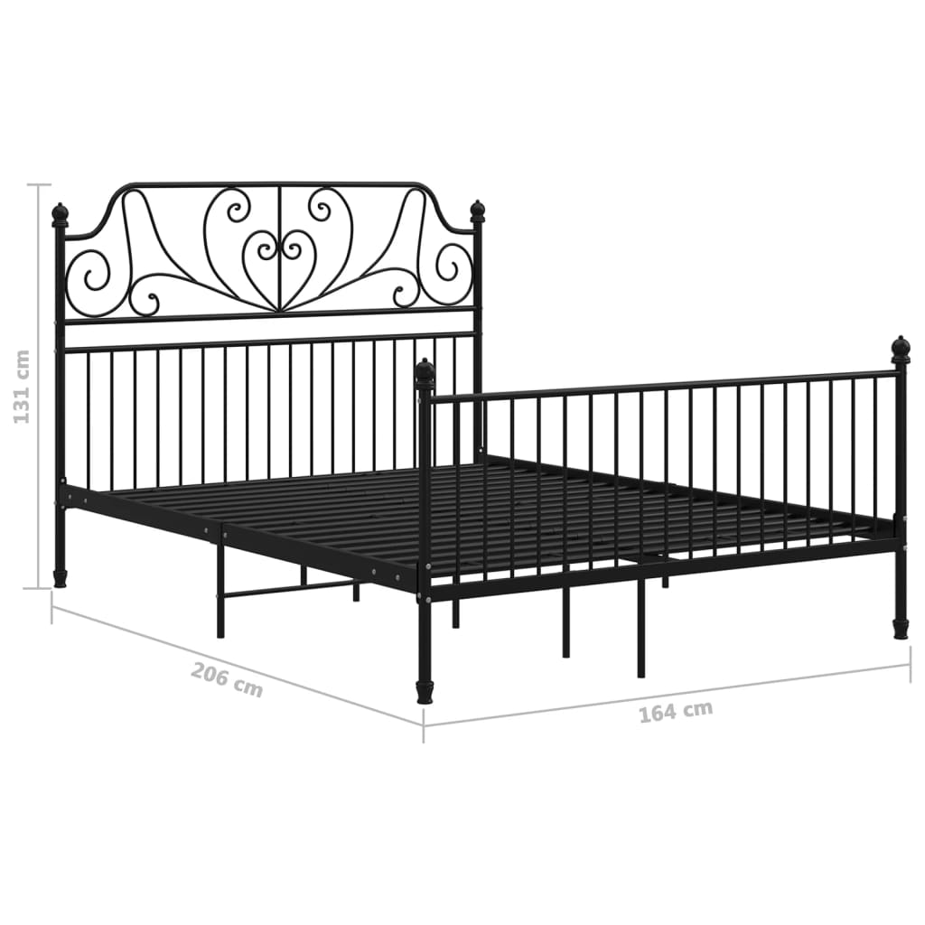 Bed Frame | Black | Powder-coated metal | Double | Durable | Bed Frame