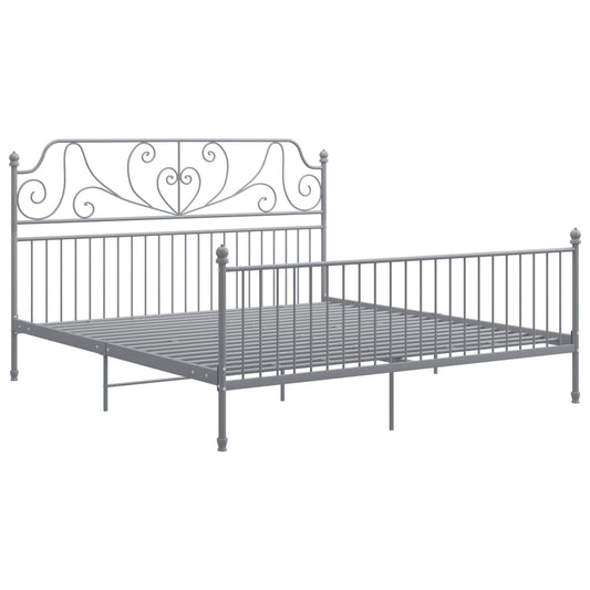 Bed Frame without Mattress Grey Metal 200x200 cm Bed Frame without Mattress Grey Metal 200x200 cm