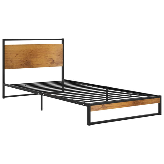 Bed Frame | Black | Powder-coated metal, Melamine coated MDF | Single Bed Frame | Black | Powder-coated metal, Melamine coated MDF | Single