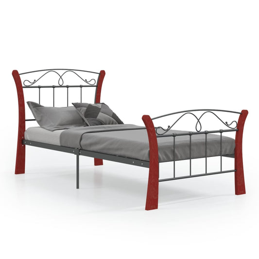 Bed Frame without Mattress Black Metal 90x200 cm Bed Frame without Mattress Black Metal 90x200 cm