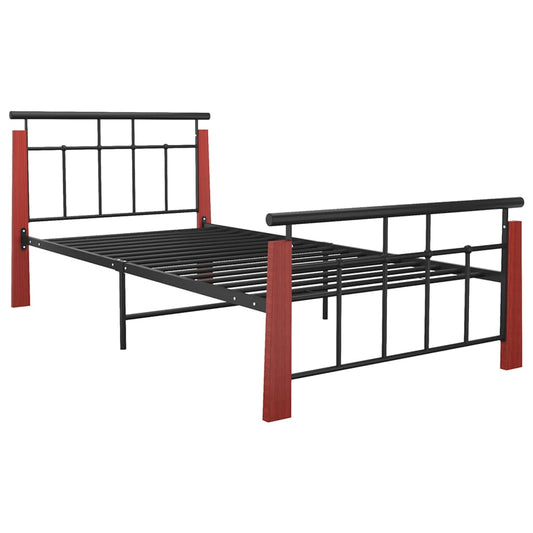 Bed Frame without Mattress Metal and Solid Oak Wood 90x200 cm Bed Frame without Mattress Metal and Solid Oak Wood 90x200 cm