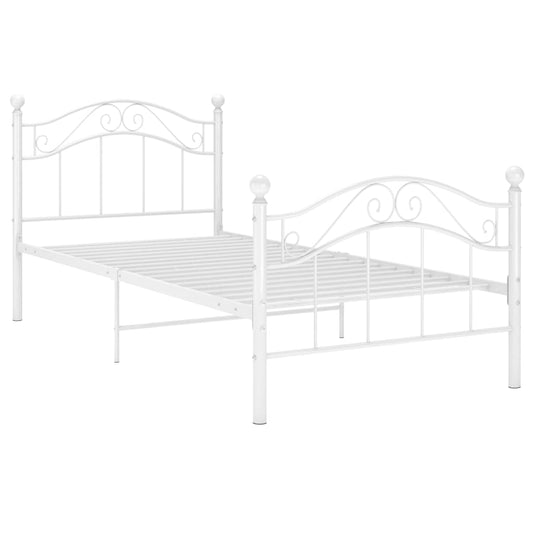 Bed Frame | White | Powder-coated metal | Single | Durable | Bed Frame Bed Frame | White | Powder-coated metal | Single | Durable | Bed Frame