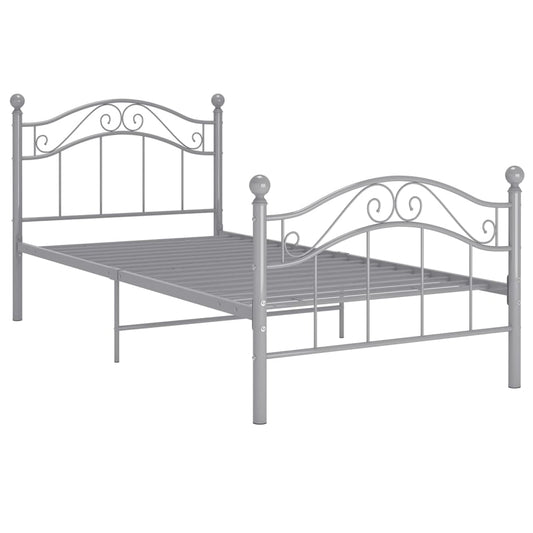Bed Frame | Grey | Powder-coated metal | Single | Durable | Bed Frame Bed Frame | Grey | Powder-coated metal | Single | Durable | Bed Frame