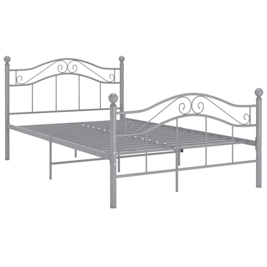Bed Frame | Grey | Powder-coated metal | Double | Bed Frame | Rectangular Bed Frame | Grey | Powder-coated metal | Double | Bed Frame | Rectangular
