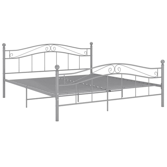 Bed Frame without Mattress Grey Metal 140x200 cm Bed Frame without Mattress Grey Metal 140x200 cm