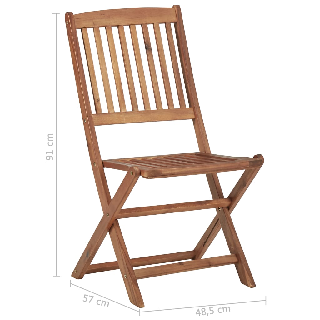 Folding Chairs 4 pcs Solid Acacia Wood