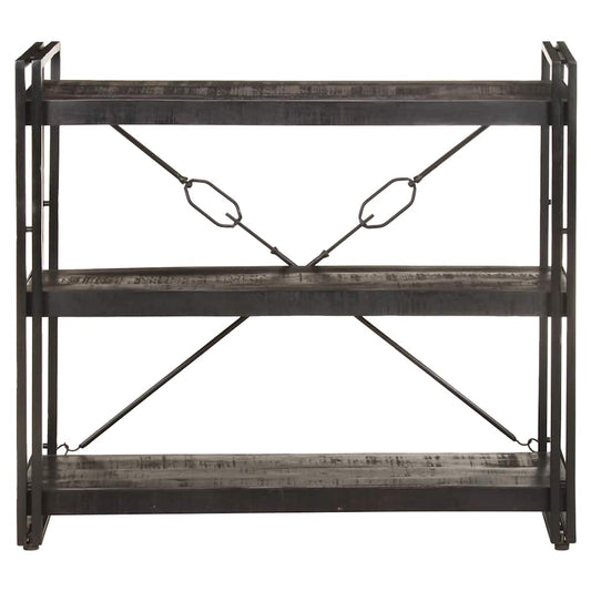 3-Tier Bookcase Black 90x30x80 cm Solid Mango Wood 3-Tier Bookcase Black 90x30x80 cm Solid Mango Wood