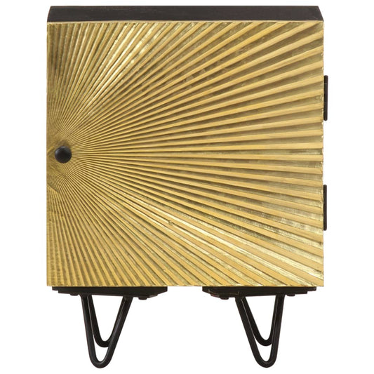 Bedside Cabinet with Brass Front 40x30x50 cm Solid Mango Wood Bedside Cabinet with Brass Front 40x30x50 cm Solid Mango Wood