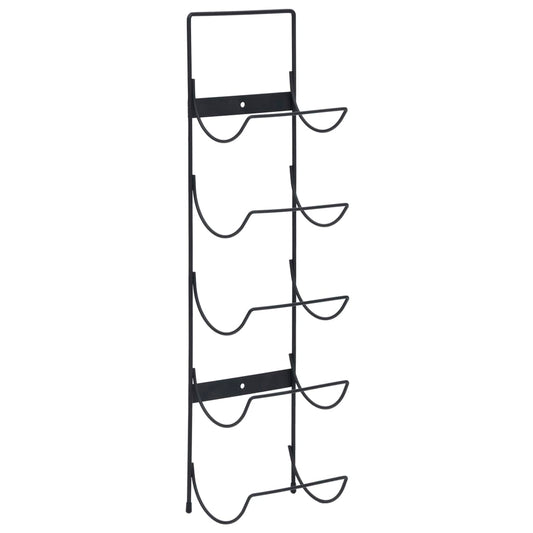 Wall Mounted Wine Rack for 5 Bottles Black Iron Wall Mounted Wine Rack for 5 Bottles Black Iron
